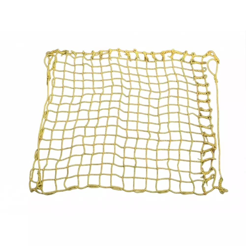 WNE Jaliwale Heavy Duty Container Cargo Safety Net HDPE 12 mm Border Rope 8x8 ft Size, Yellow