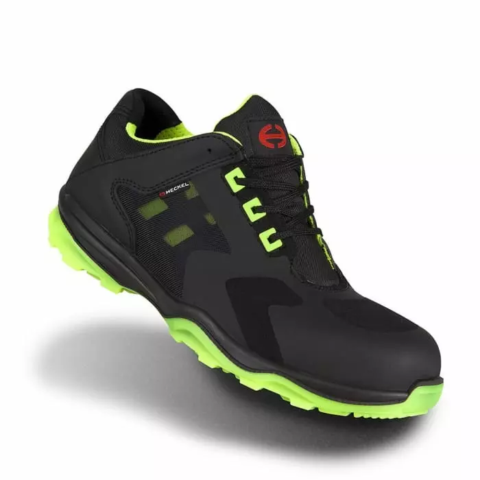 Heckel RUN-R 200 Unisex Black Green CompositeToe Capped Safety Trainers UK 9 EU 43, 6259343 (1 Pair)