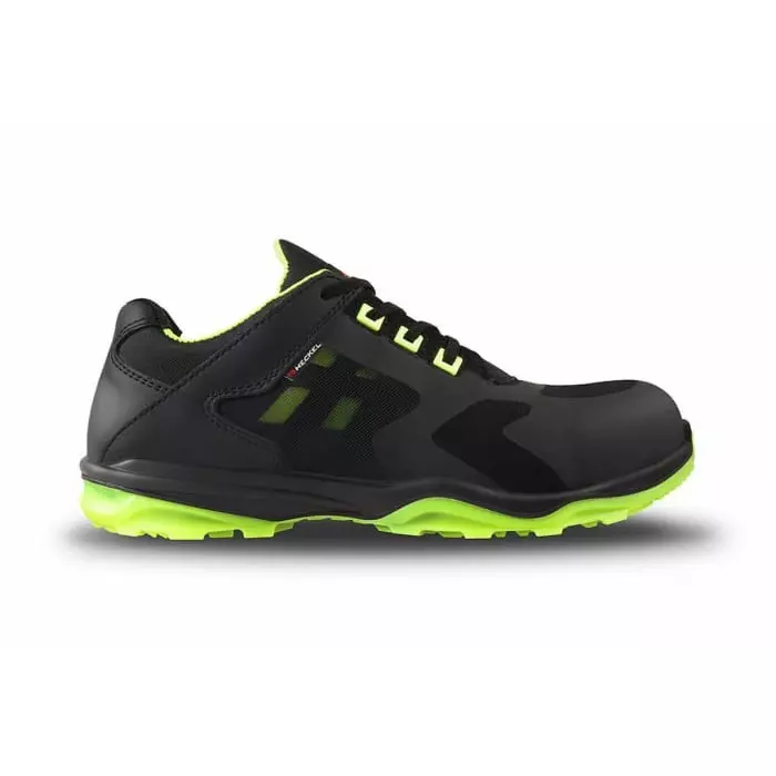 Heckel RUN-R 200 Unisex Black Green CompositeToe Capped Safety Trainers UK 9 EU 43, 6259343 (1 Pair)