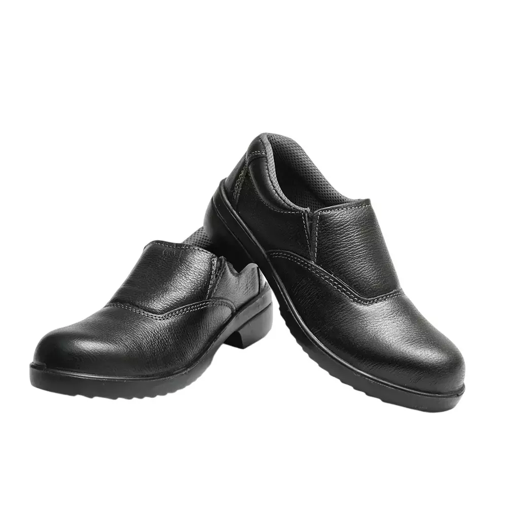 Hillson Steel Toe Safety Shoes Low Ankle PU Sole Black Full Grain Leather Size UK 8, LF2 ladies