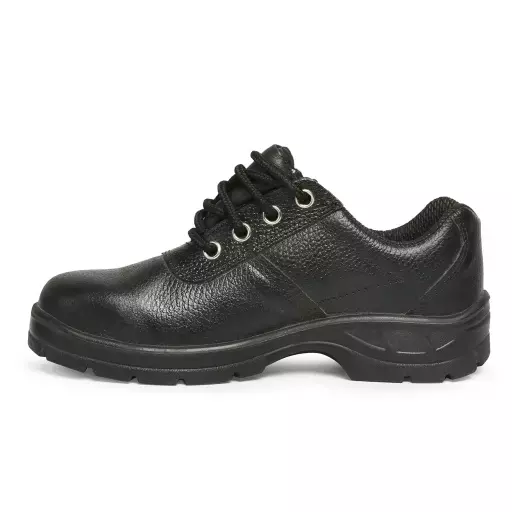 Tiger Steel Toe Safety Shoes Low Ankle PU Black Size UK 11, Lorex S1BG