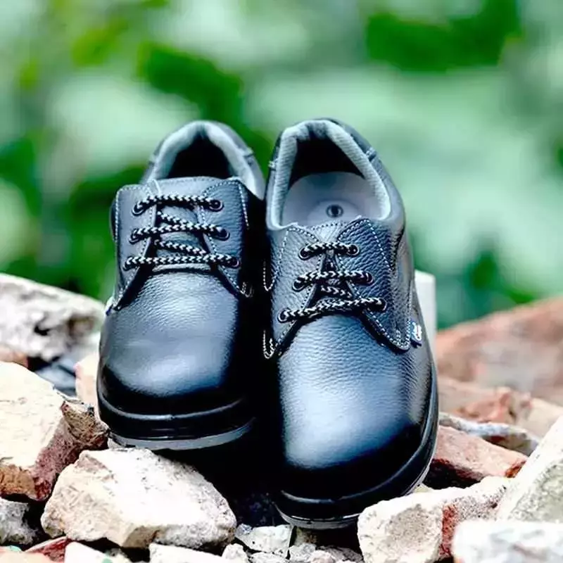 Allen Cooper Steel Toe Safety Shoes Low Ankle Antistatic PU Sole Size 6 UK/India Black, AC 1143