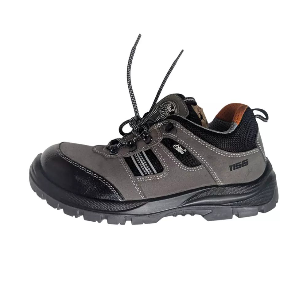 Allen Cooper Steel Toe Safety Shoes Low Ankle PU Sole Size 9 UK/India Black & Grey, ACL-1156