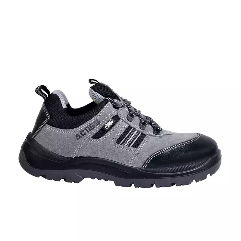 Allen Cooper Steel Toe Safety Shoes Low Ankle PU Sole Size 10 UK/India Black & Grey, AC-1156