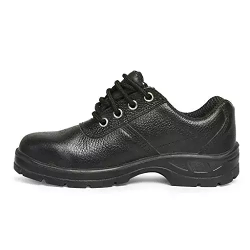 Tiger Steel Toe Safety Shoes Low Ankle PU Black Size UK 9, Lorex S1BG