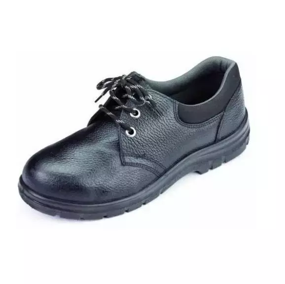 Udyogi Euro Steel Single Density PU Sole Steel Toe Genuine Grain Leather Safety Shoes Black (Size UK 5 - UK 10)