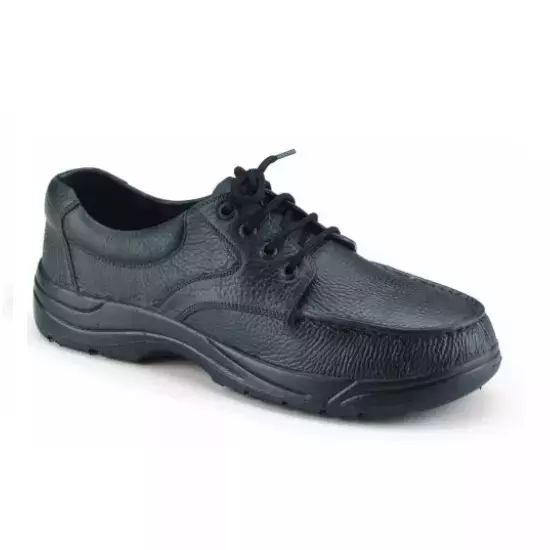 Udyogi Steel Toe Safety Shoes Low Ankle PVC Sole Black Synthetic Leather Size UK 6, PVC