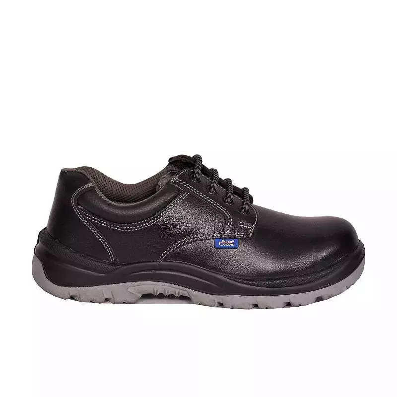 Allen Cooper Steel Toe Safety Shoes Low Ankle Antistatic PU Sole Size 7 UK/India Black & Grey, AC-1102