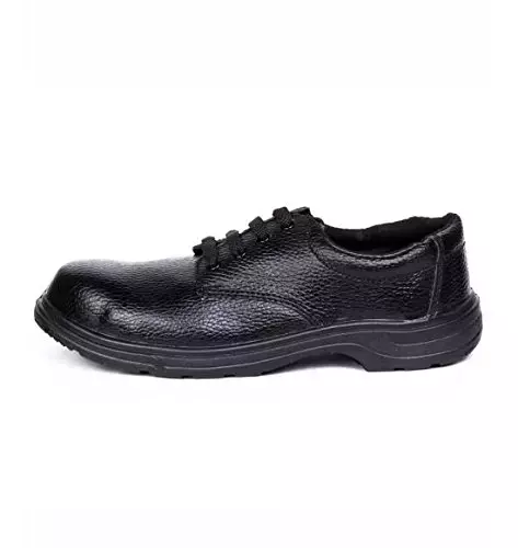 Hillson Steel Toe Safety Shoes Low Ankle PVC Sole Black Full Grain Leather Size UK 9, U-4