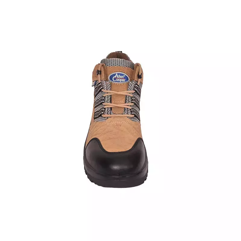 Allen Cooper Steel Toe Safety Shoes Low Ankle Antistatic PU Sole Size 7 UK/India Brown, AC-9005