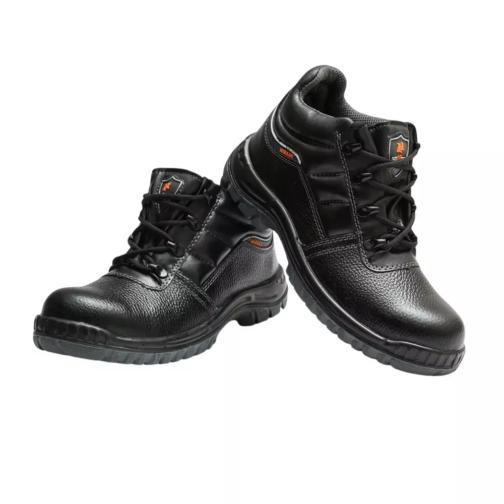 Hillson Mirage Steel Toe Safety Shoes High Ankle PU Sole Black Full Grain Leather Size UK 6