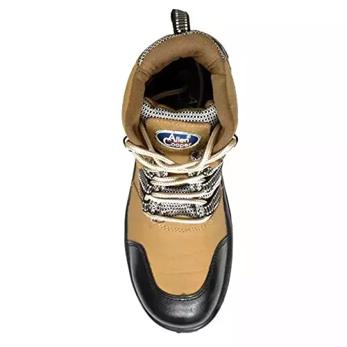 Allen Cooper Steel Toe Safety Shoes High Ankle Antistatic PU Sole Size 6 UK/India Brown, AC-9006