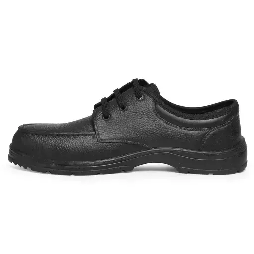 Hillson Discovery Steel Toe Safety Shoes Low Ankle PVC Sole Black Full Grain Leather Size UK 10