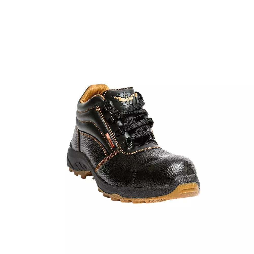 Hillson Workout Steel Toe Safety Shoes Dual Density with High Ankle PVC Sole Yellow, Size UK 8