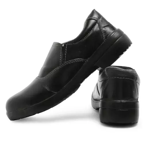 Hillson Steel Toe Safety Shoes Low Ankle PU Sole Black Full Grain Leather Size UK 6, LF2 ladies