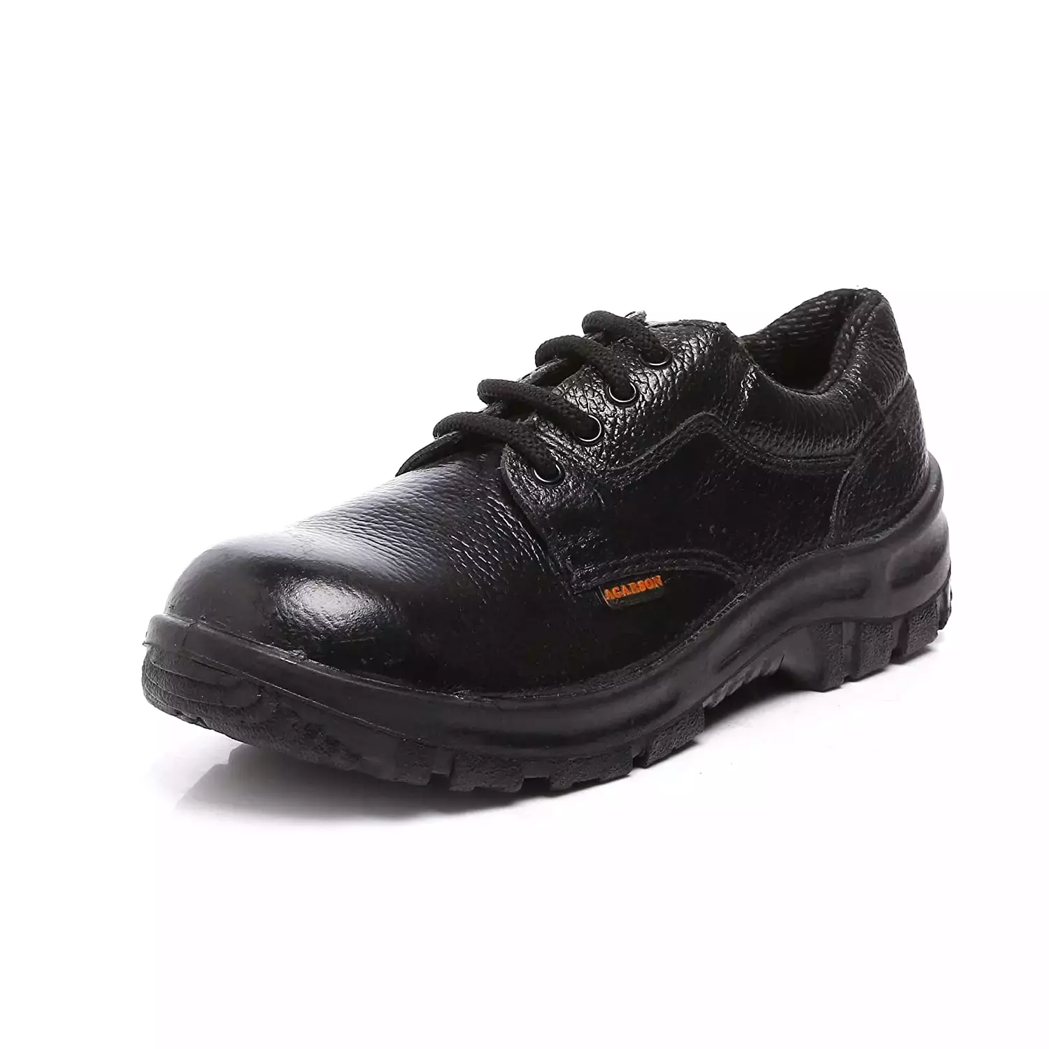 Agarson Steel Toe Safety Shoes Low Ankle PU Sole Black Full Grain Leather Size UK 8, ERTIGA Black-8