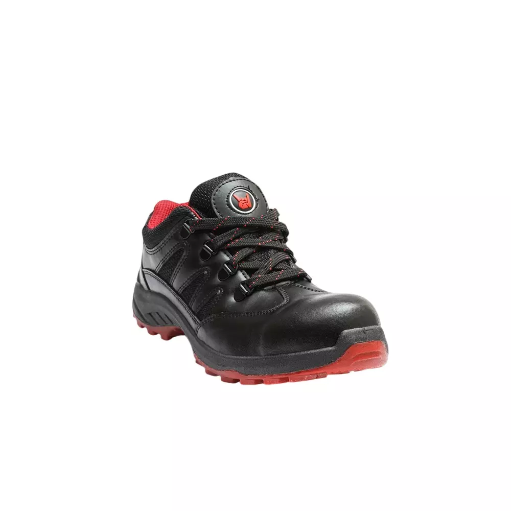 Hillson Steel Toe Safety Shoes Dual Density with Low Ankle PVC Sole Red UK 6, Swag 1903