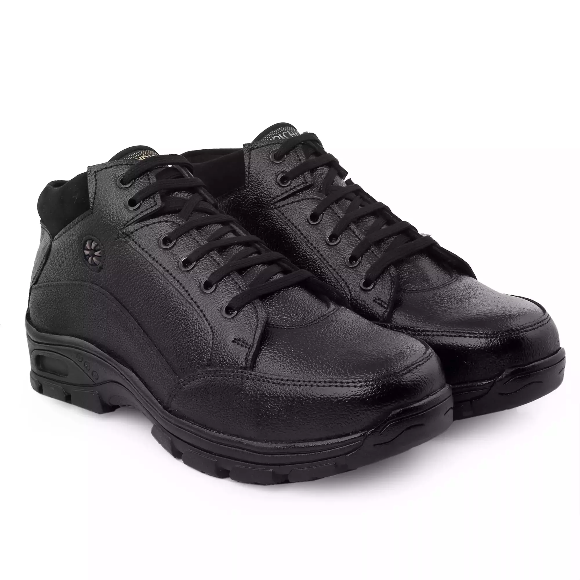 Enrich Field Steel Toe Safety Shoe Genuine Leather High Ankle  Size UK 9 Black, SGS1137BK