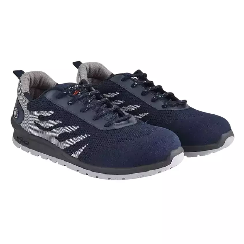 Hillson Steel Toe Safety Shoes with Low Ankle PVC Sole Blue & Grey Repellent Textile UK 6, Swag 1908
