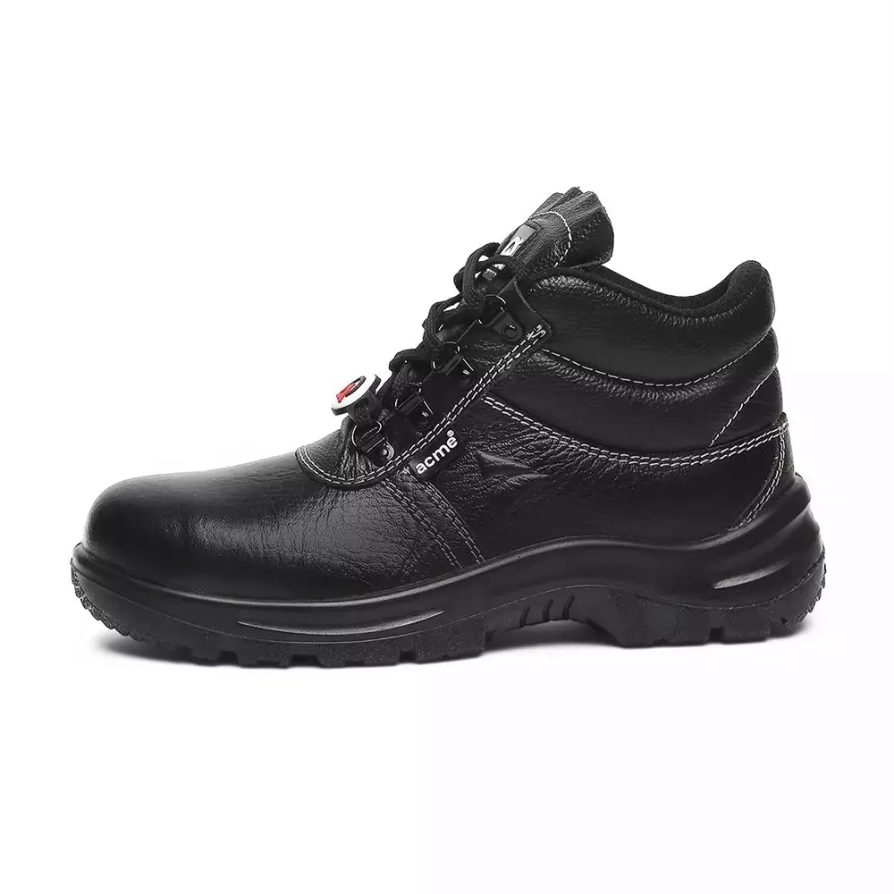 ACME Steel Toe Safety Shoes High Ankle PU Sole Black Size UK 6, Rapid