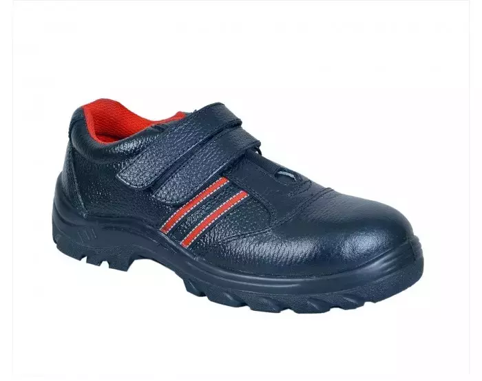 Zain Steel Toe Safety Shoes Leather Low Ankle Single Density PU Sole Size UK 6 Black, ZM-07 (LADIES)