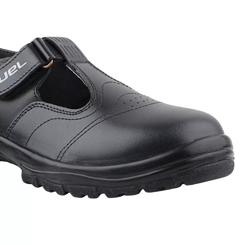 Fuel Steel Toe Safety Shoes Single Density PU Sole Black, SOFEE Size UK 4
