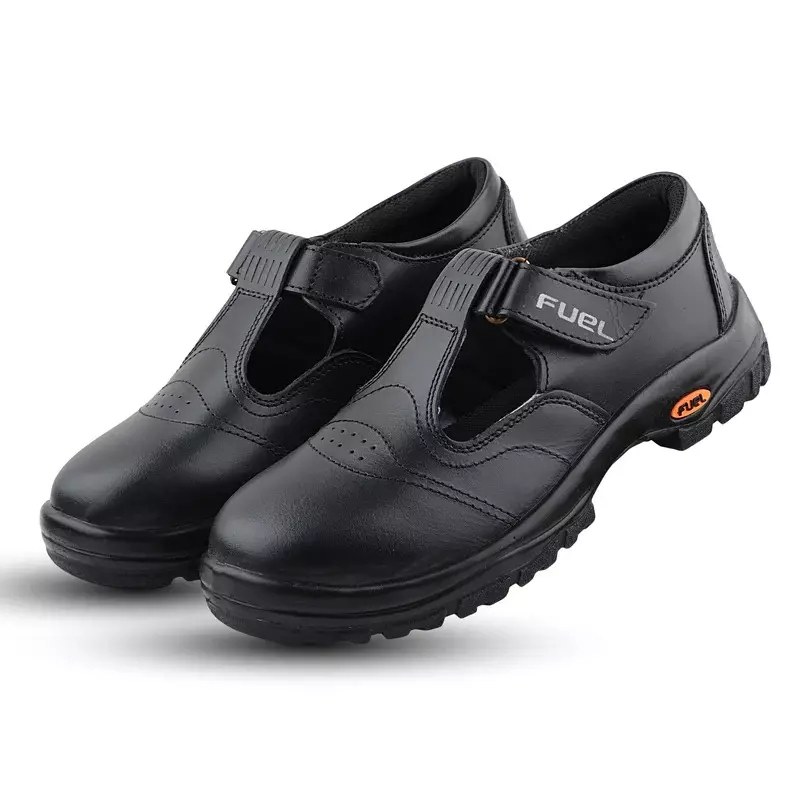 Fuel Steel Toe Safety Shoes Single Density PU Sole Black, SOFEE Size UK 4