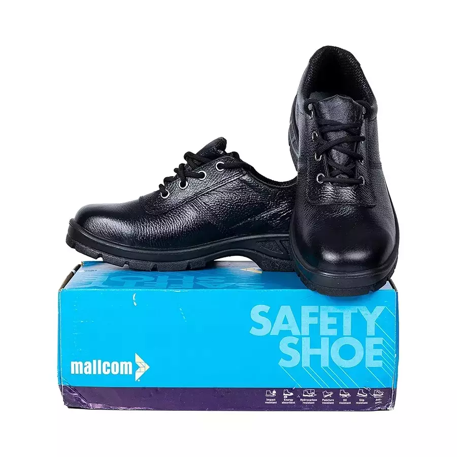 Tiger Lorex Series Steel Toe Industrial Safety Shoes Low Ankle Leather/PU Black Size UK 4, Lorex_S1