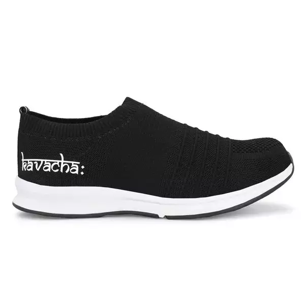 Kavacha Steel Toe Knitted Safety Shoes Low Ankle Phylon TPR Rubber Sole Size UK 9 Black, Kv-S280-09