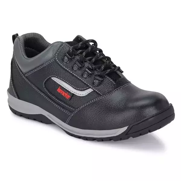 Kavacha Steel Toe Safety Shoes Leather Low Ankle TPR Rubber Sole Size UK 6 Black, Kv-S223-06