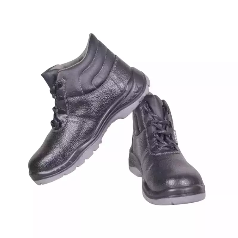 Coffer Safety Steel Toe Safety Shoes PVC Sole High Ankle Black Leather Size UK 6, 1130