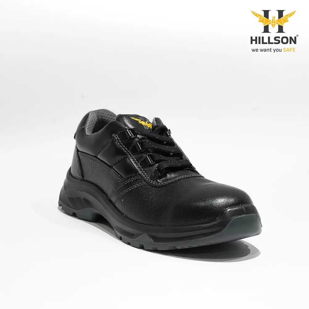 hillson-steel-toe-safety-shoes-pu-sole-low-ankle-black-real-buff-leather-size-uk-11-cl03