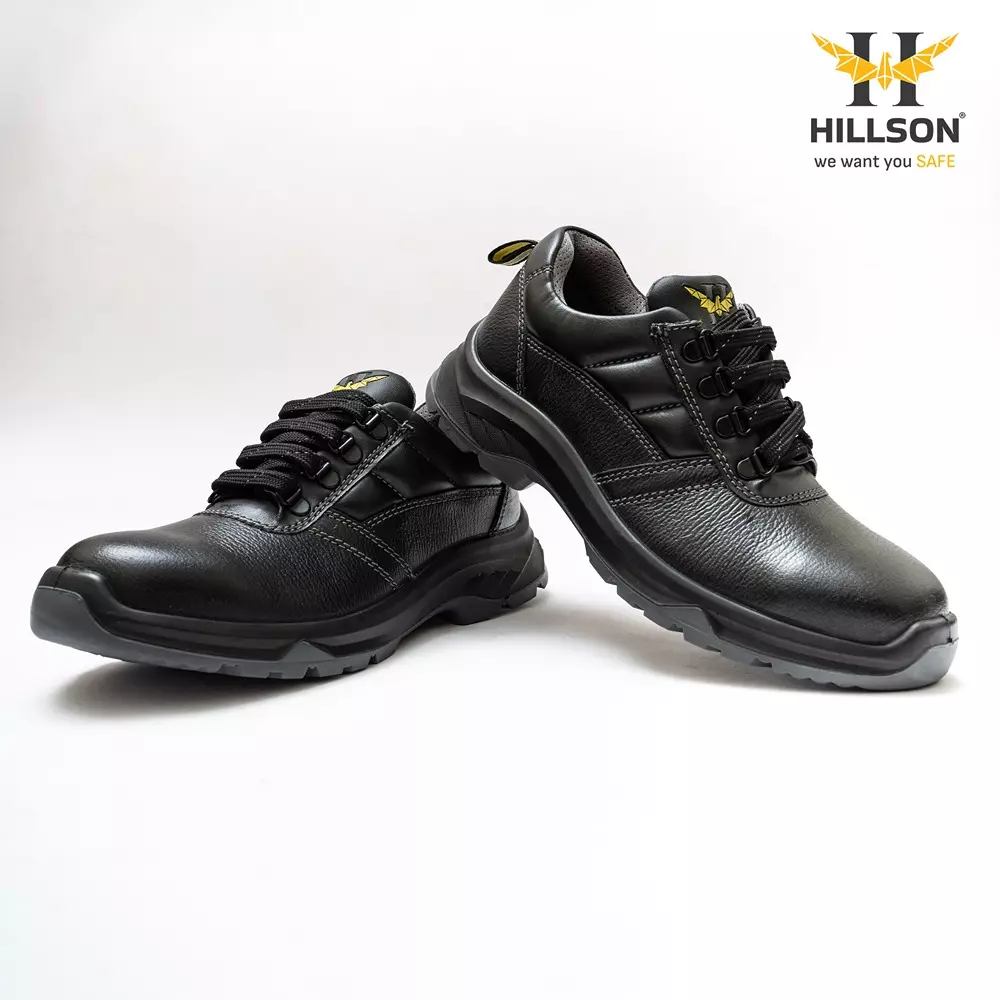 hillson-steel-toe-safety-shoes-pu-sole-low-ankle-black-real-buff-leather-size-uk-11-clawz-cl03