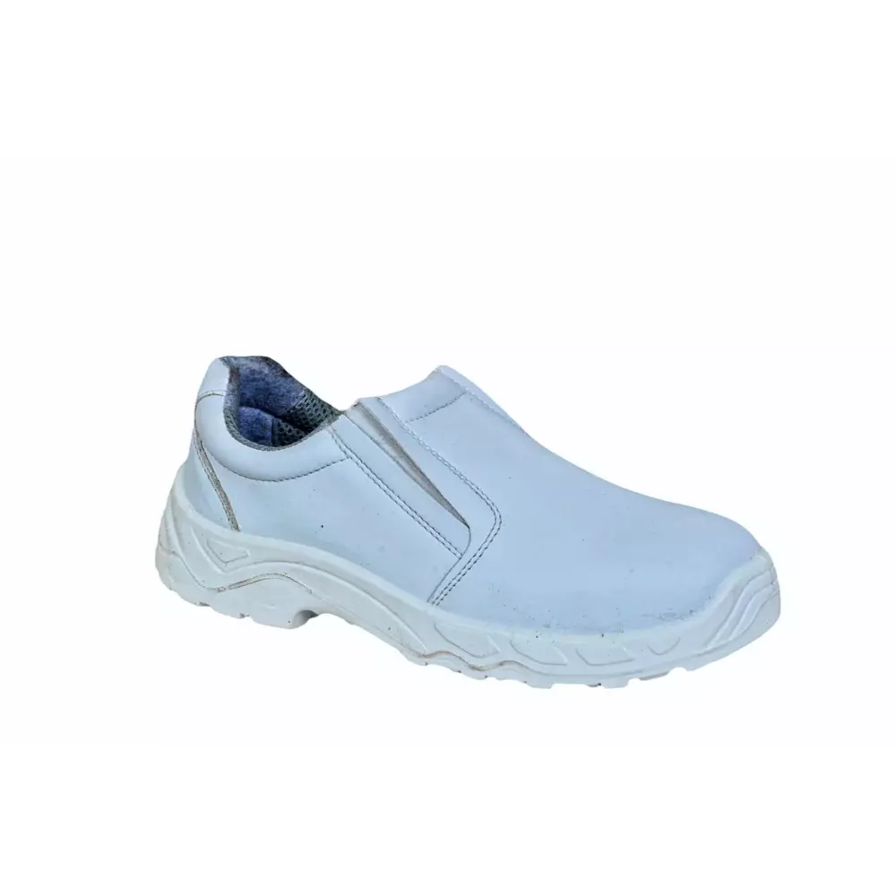 Zain Safety Micro-Fibre Composite Toe Safety Shoes PU Single Density Low Ankle White Micro-Fiber S2 Size UK5, ZM-39 WHITE