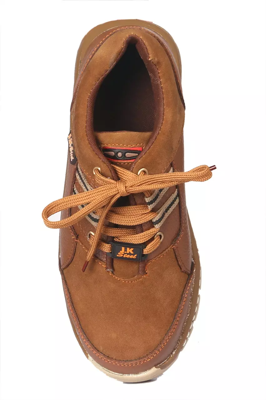 JK PORT JKPA059BRN10 Airmix Steel Toe Safety Shoes, Size 6