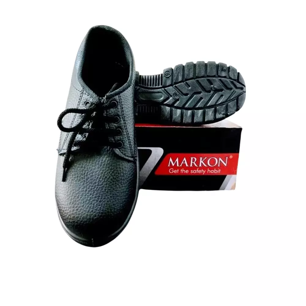 Markon Star Safety Shoes PVC Sole Low Ankle Steel Toe Black UK 9