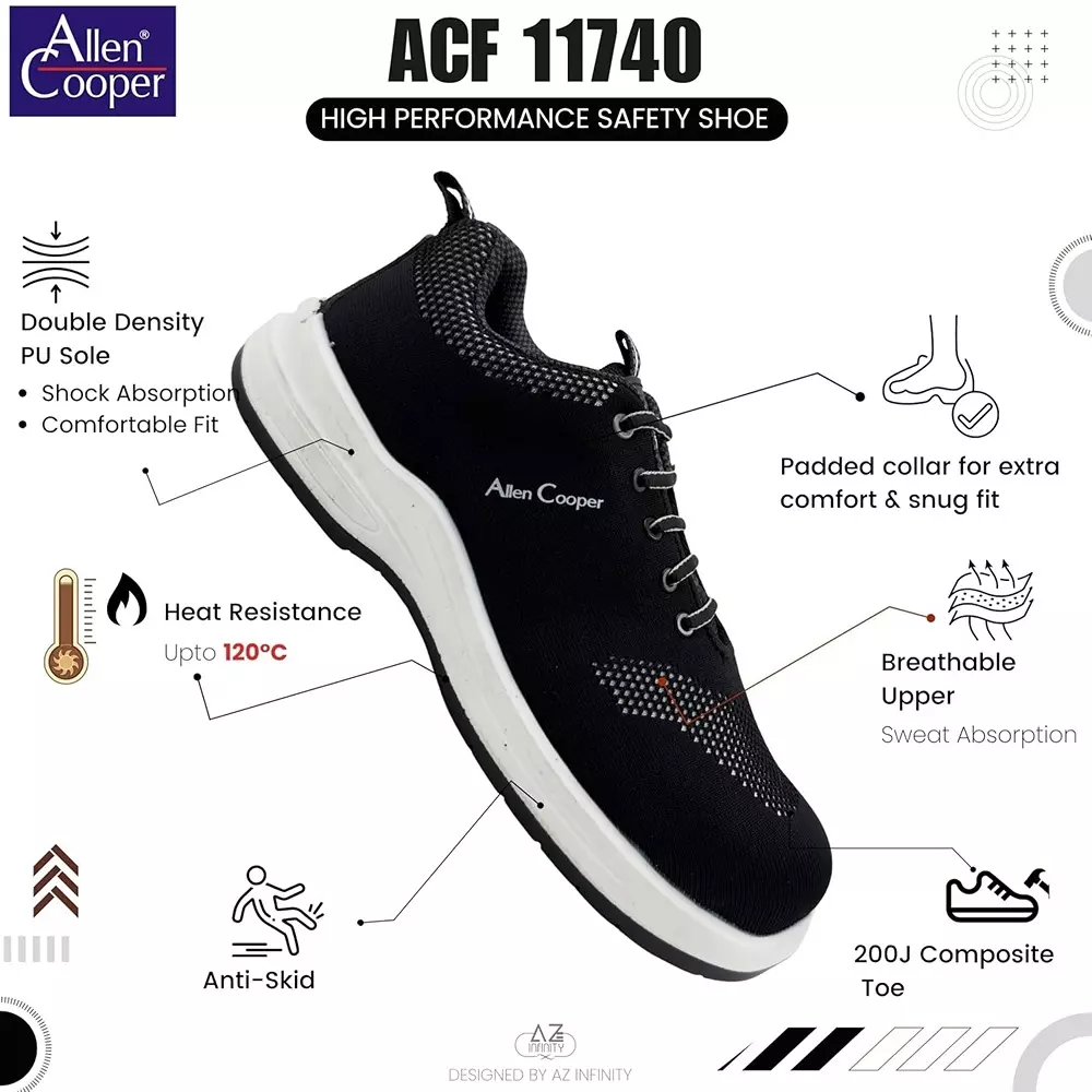 allen-cooper-composite-toe-safety-shoe-low-ankle-pu-sole-uk-6-size-black-for-industrial-use-acf-11740