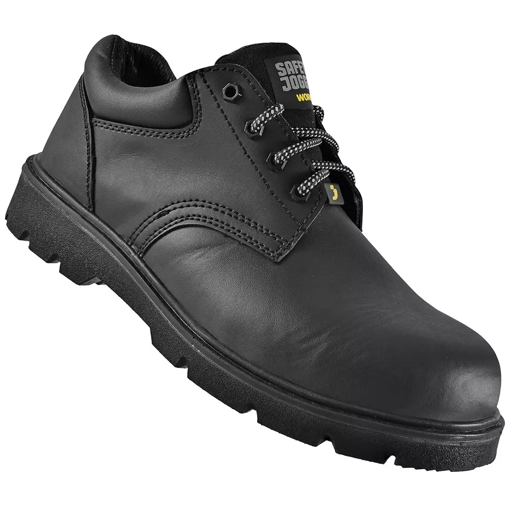 Safety Jogger 200 J Composite Toe Formal Safety Shoe Low Ankle PU Sole UK 9 Size Black Leather for Industrial Use, NX1110 S3