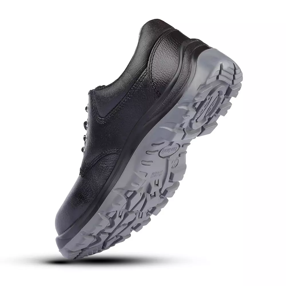 Euro Security MAXX 200 J Steel Toe Safety Shoe Low Ankle PU Sole UK 6 Size Grain Leather Black for Industrial Use