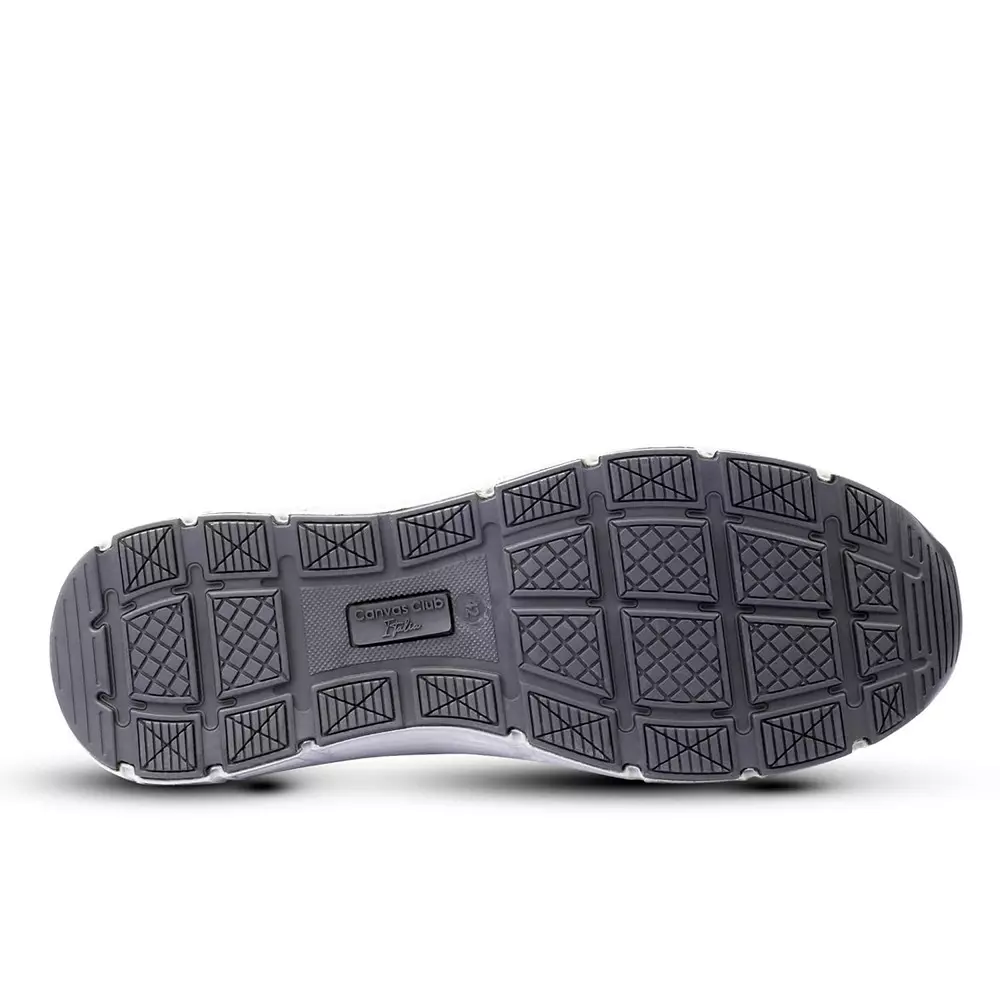 Canvas Club PISA 200 J Fiber Glass Toe Safety Shoe Low Ankle Phylon Rubber Sole UK 11 Size Grey Premium Knitted Textile