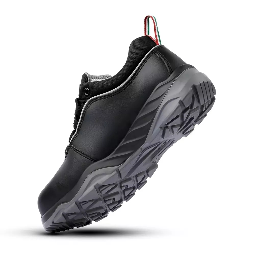 Canvas Club Turin S2 200 J Fiber Glass Toe Safety Shoe Low Ankle PU Sole UK 6 Size Black Micro Fibre