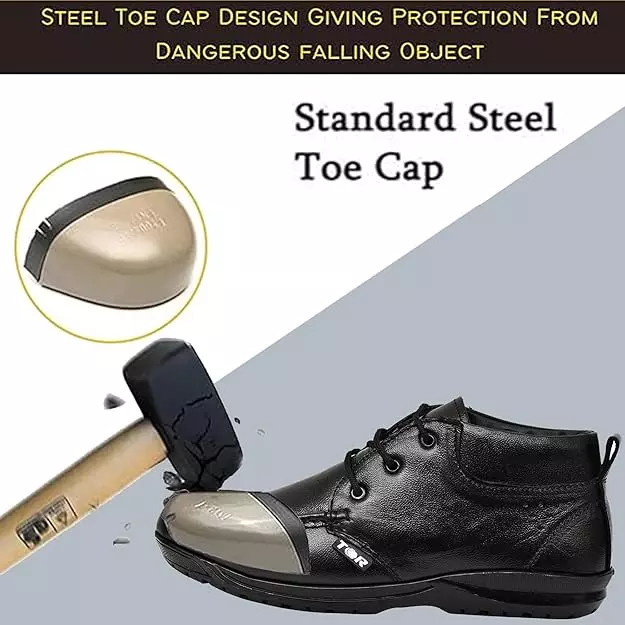 TOR Safety Shoes High Ankle TPR Sole Black Size UK 7, TOR_233