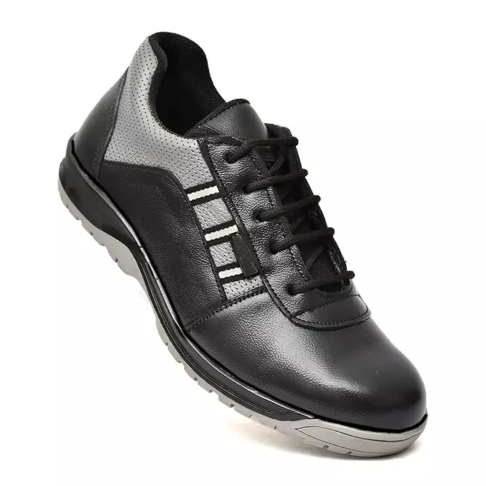 U Soto Steel Toe Safety Shoe Low Ankle TPE Sole UK 10 Size Dark Grey for Industrial Work, Environments & Casual Wear, U SOTO-322-10