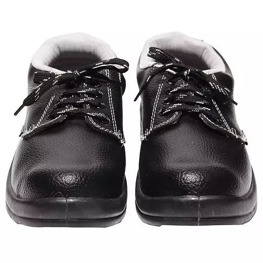 Safe Work Safety Shoes Steel Toe with 200 J Impact Potection Low Ankle PVC Sole PVC Black UK 7 Size for Industrial Use