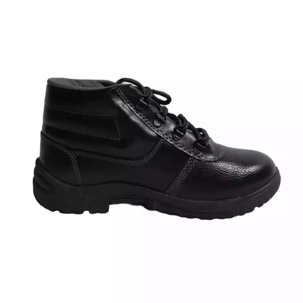 GENERIC Steel Toe Safety Shoes High Ankle PVC Sole Size UK 8 Black, Power-8 (Pack of 8 Pair)