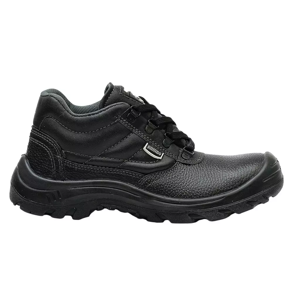 Hillson Rambo Safety Shoe PU Sole Steel Toe Low Ankle Leather Upper Material Black UK 12