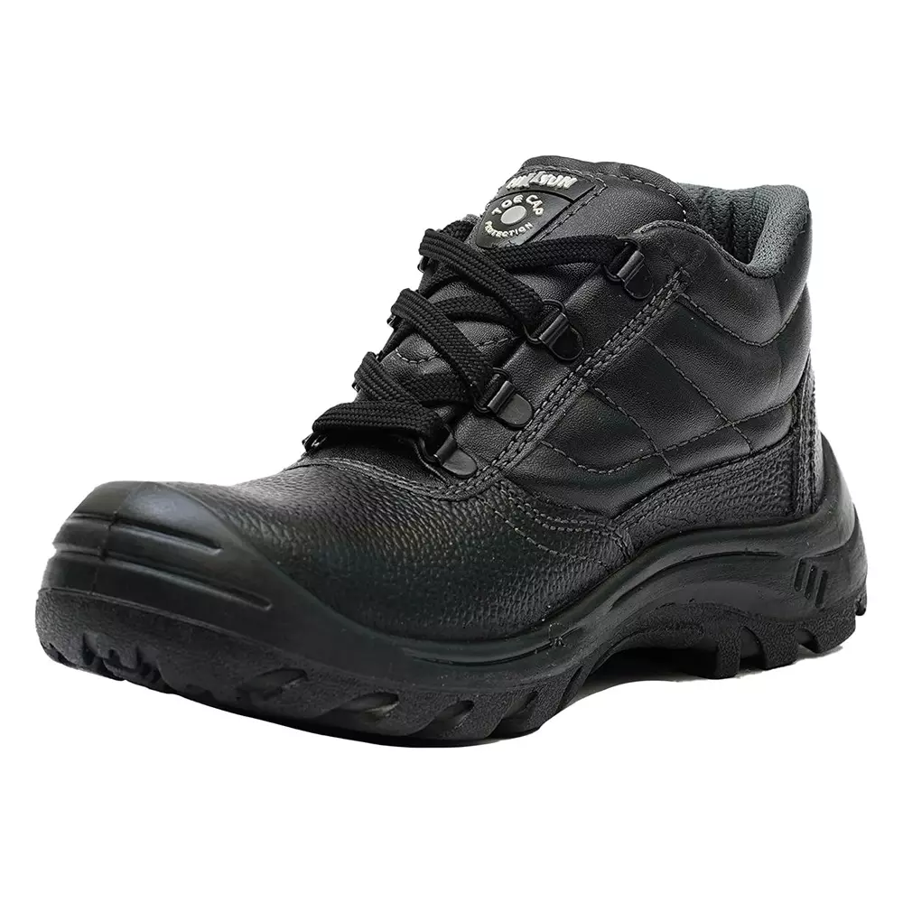 Hillson Rambo Safety Shoe PU Sole Steel Toe Low Ankle Leather Upper Material Black UK 12