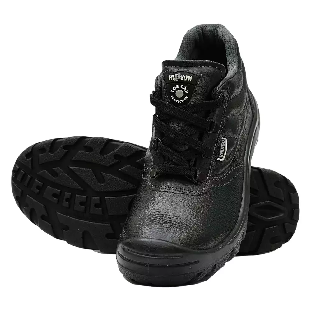 Hillson Steel Toe Safety Shoes Low Ankle PU Sole Low Ankle Size UK 12 Black, Rambo