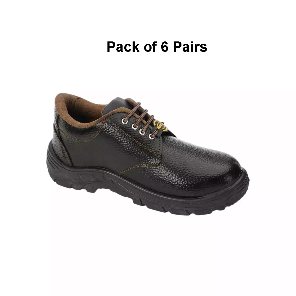 komico-steel-toe-safety-shoes-pvc-sole-low-ankle-black-leather-size-uk-5-eco-pack-of-6-pairs
