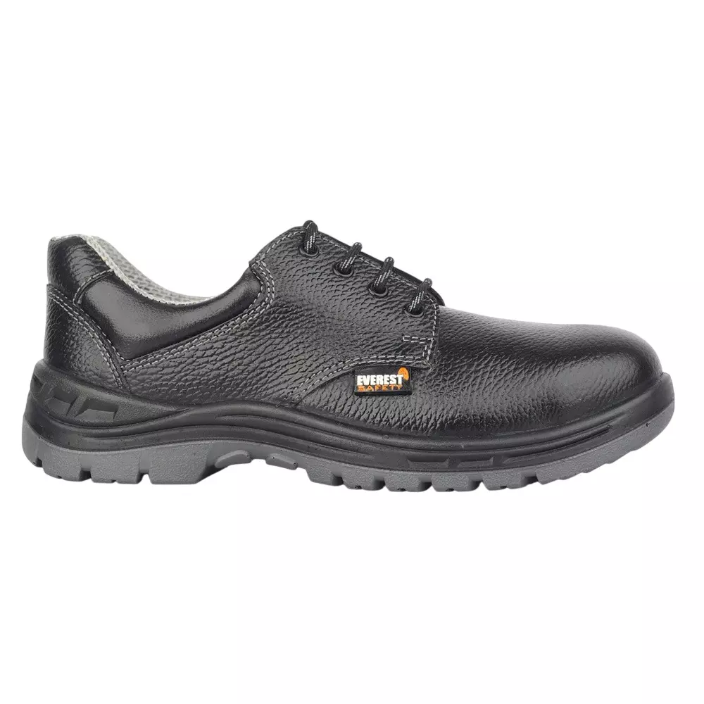 Everest EVE 107 DD Low Ankle Safety Shoes Steel Toe PU Sole Black UK 10 Size Leather for Industrial Work Use
